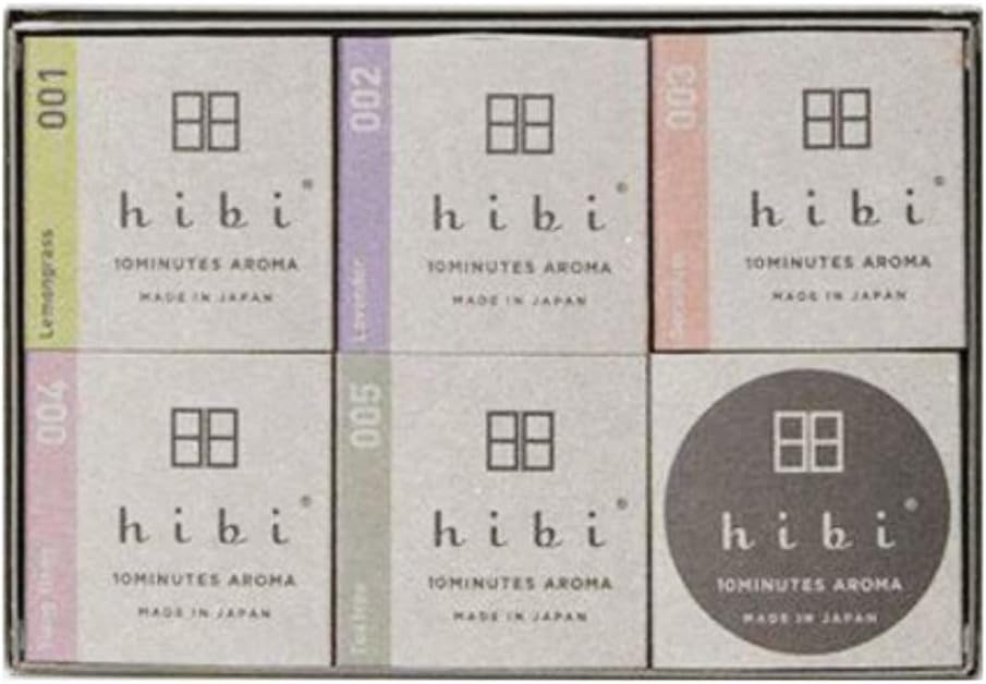 Hibi Gift Box 5 Assorted Fragrances (Lemongrass, Lavender, Ylang Ylan, Tea Tree, Geranium)