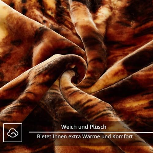 JYK Fleecedecke aus koreanischem Kunstnerz, 190,5 x 221 cm, 2,3 kg, 2-lagig, wendbar, 520 g/m², seidig weicher Plüsch… – Ansicht 6