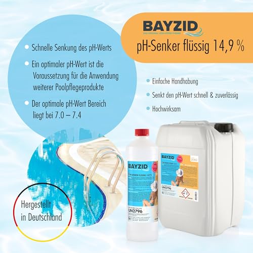 1 kg BAYZID pH Senker Minus 14,9% von Höfer Chemie für Pool & Schwimmbad zur Senkung des pH Werts