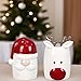 The Bridge Collection Christmas Reindeer and Santa Salt and Pepper Shaker Set - 2 Piece Set - Christmas Kitchen Items - Fun Holiday Salt and Pepper Shakers for Home Decor