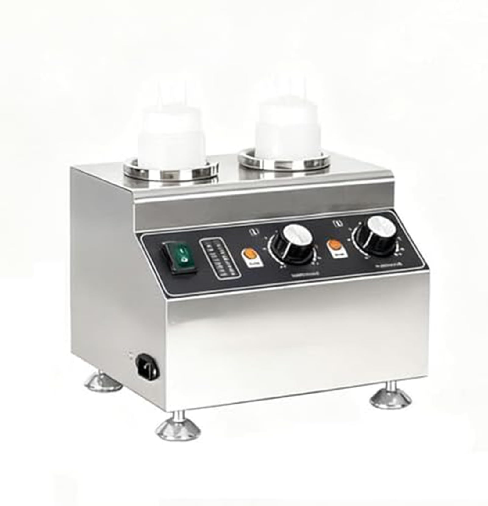 La macchina per cioccolata calda è dotata di un riscaldatore multifunzionale per salsa con un design a doppio dispenser, per bevande ricche e condimenti caldi. La zona di riscaldamento è