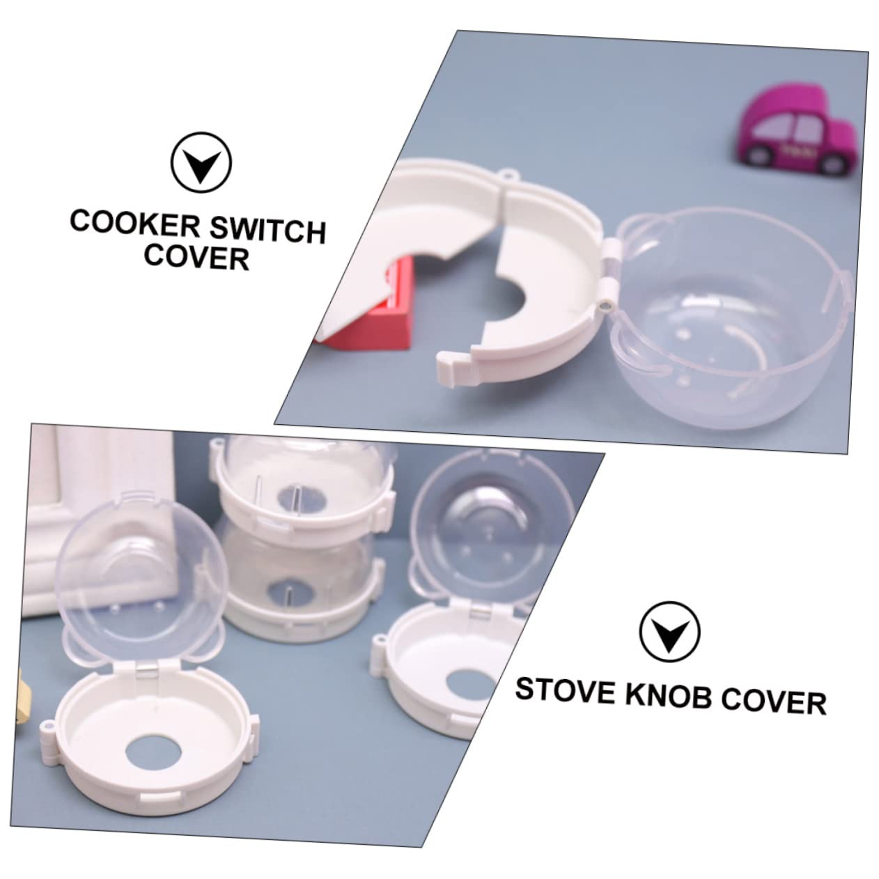 RORPOIR Stove Knob Safety Covers 2pcs Gas Knob Covers Childproof High Transparency