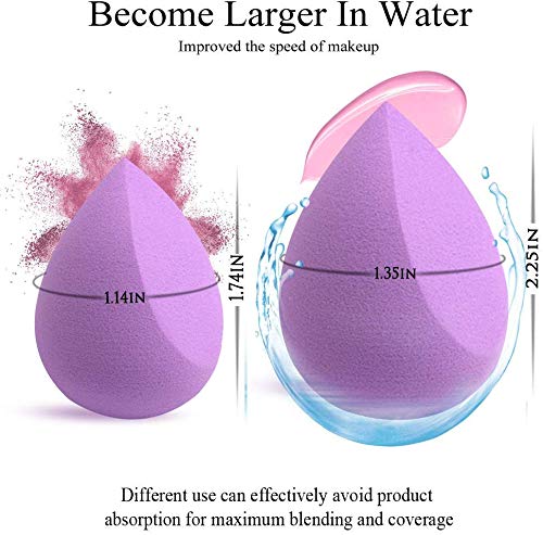 image for BEAKEY 4+1Pcs Makeup Sponges with Powder Brush, Foundation Blending Sp