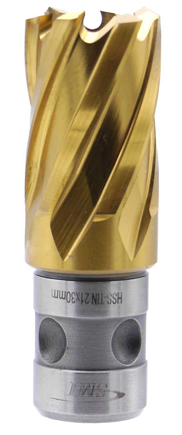 SMI HSS TiN Kernbohrer 21 mm Drm. Schnitttiefe 30 mm, Aufnahme FEIN Quick-In Schaft
