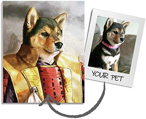 Custom Pet Portrait Canvas Prints with Your Photos Personalized Dog Pet Canvas Portrait Wall Art Canvas for Living Room Decor, Modern Wall Funny Pet Customizable Canvas