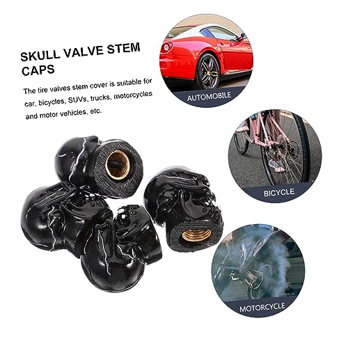 LIOOBO 4 piezas tapas de válvula para neumáticos de coche, tapas de presión de aire fáciles de instalar para motorbike, cubiertas para boquillas de neumáticos miniatura 2