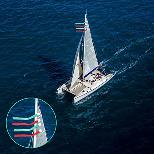 4 Sets Nylon Air Flow Tels Flow Rope With 7 Sheets Adhesive Discs Sailboat Wind Direction Indicators For Sail #TOP5