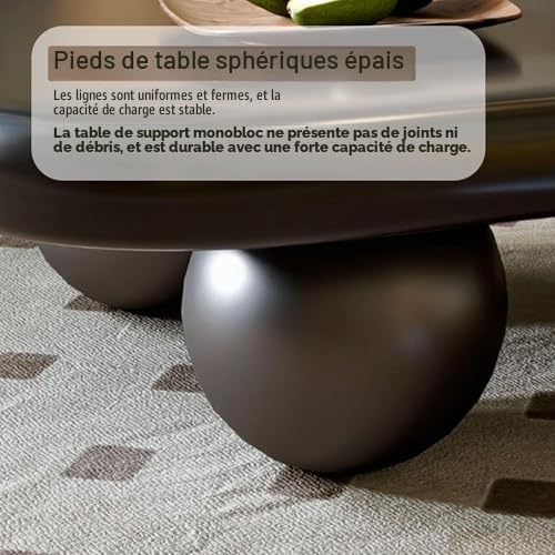 Table basse moderne et unique avec 3 pieds en forme de boule pour salon, chambre à coucher, assemblage facile