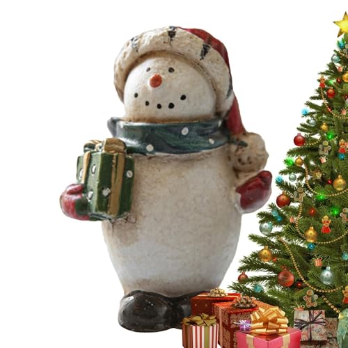 Figurines de bonhomme de neige, figurines de bonhomme de neige de Noël, figurine de Noël bonhomme de neige en résine peinte - Miniatures de Noël, figurines à collectionner de bonhomme de neige