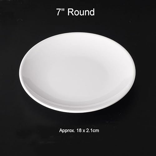 Miniatura 2 de Platos llanos de melamina, platos reutilizables para exteriores e interiores, aptos para lavavajillas, sin BPA, juego de 2, color blanco (10