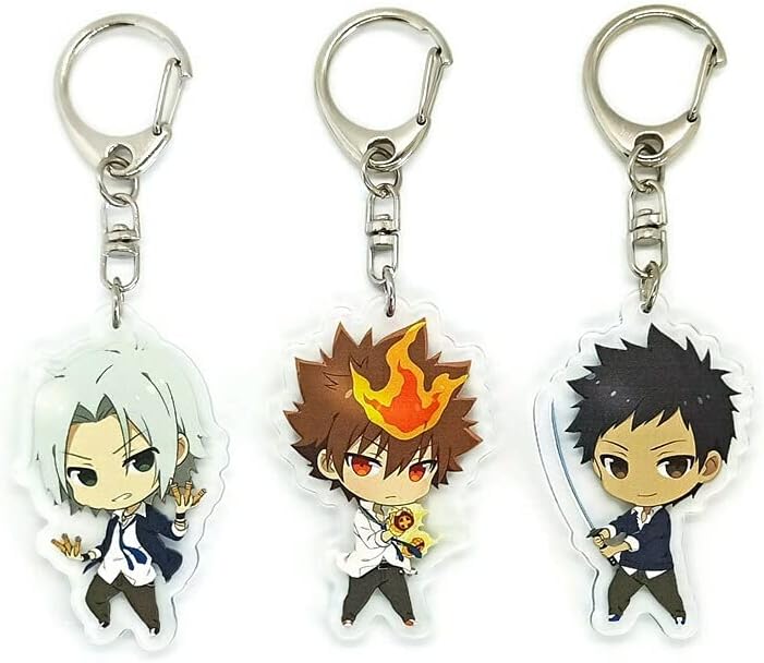 Inc. - Set of 3 Katekyo Hitman Reborn Acrylic Keychain Tsunayoshi Sawada (Tsuna), Hayato Gokudera, Takeshi Yamamoto v1