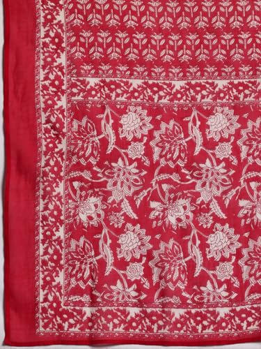 Image of Libas Printed Cotton A-Line Kurta With Churidar and Dupatta