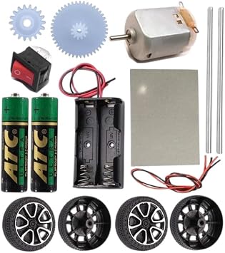 Oyuncak Araba Yap m Seti 1 Paket Plastik Tekerlek Deney  in 2 Adet Metal  aft Proje Deney Seti Dc Motor  ark Di li Okul