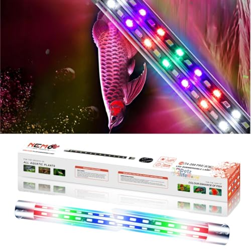 Image of VAYINATO Nemo Submersible Colour Changing Double Row LED Light for Aquarium Fish Tank (T4-300 Pro) Suits 1.5~2.5 Feet Tank | WRGB | 3 Mode | Water Proof (Aluminium Bracket)