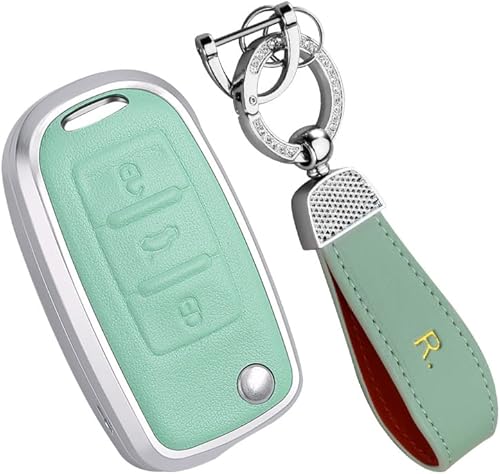 Miniatura 10 de HIBEYO Funda para llavero de automóvil Volkswagen VW Jetta Beetle Tiguan Passat Golf MK6 Polo 3 botones Funda de protección para llave de automóvil