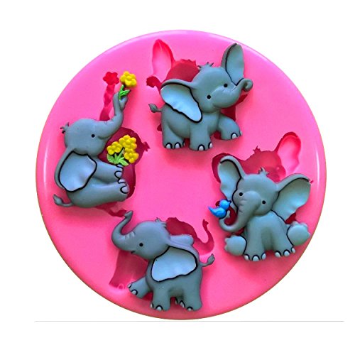 Cute elefante Elefun Nelly tronco Molde de silicona para la torta de Decoración Pastel de Cupcake Toppers Glaseado Sugarcraft Tool por Fairie Blessings