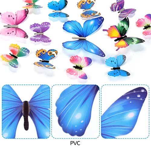 3D Butterfly Wall Decor Glowing Stickers - 24Pcs Butterflies Aesthetic Wall Art Diy Fluorescent Wall Decals For Living Room Bedroom Family Home Office Stickers For Kids And Adults #TOP3