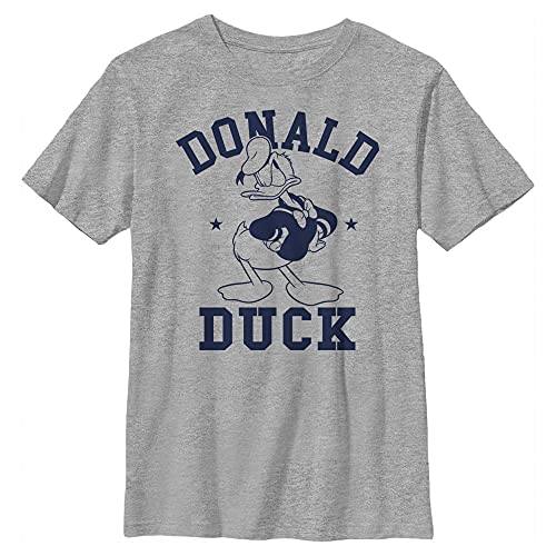 T-shirt Donald Goes to College Disney pour garçon en coton gris athlétique