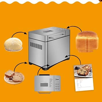 Automatic Bread Maker 650W Programmable Machine With 3 Loaf Sizes Fruit Nut Dispenser