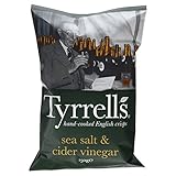 Premium Kartoffelchips Tyrrells Handcooked Crisps Sea Salt & Cider Vinegar, (1 x 150 g)
