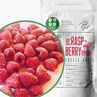 Freeze-Dried Raspberries | Premium Vegan Raw Freeze Dried Fruit | Freeze Dried Raspberries Whole Pieces of Raspberry | Natural Dried Berries Dehydrated Raspberries Snacking, Baking, Cocktails, Drinks