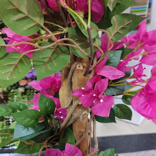 Garveehome 6ft Bougainvillea Artificial Tree, Fake Bougainvillea Tree with Flowers in Plastic Pot Front Porch Plants for Office House Living Room Home Decor Housewarming Gift 185cm