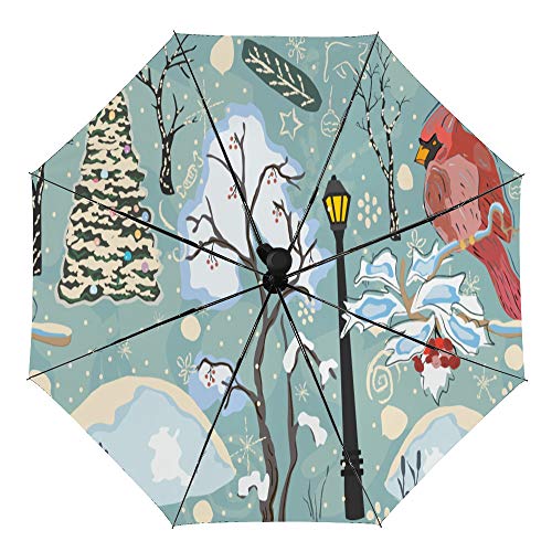 Parapluie pliable anti-UV imperméable avec impression intérieure en vinyle et sa housse dédiée
