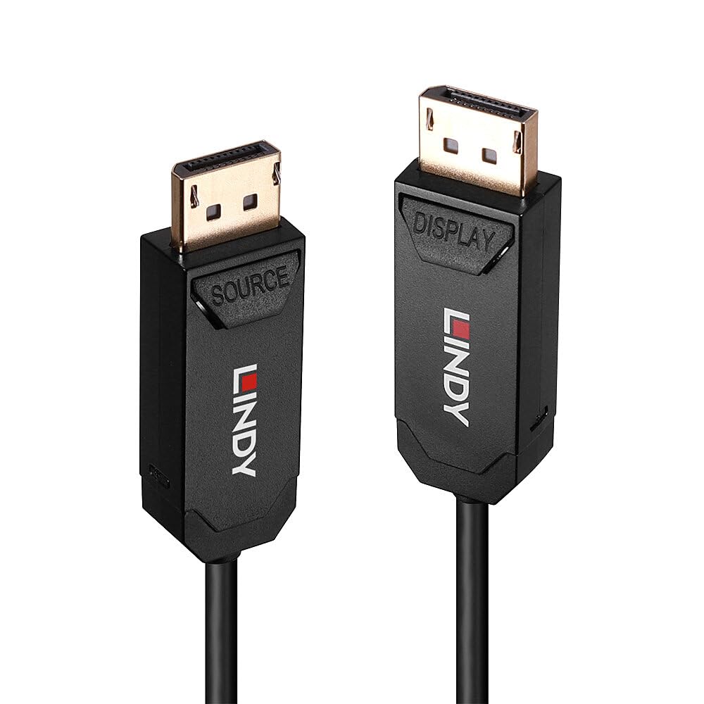 LINDY 38525 Cavo Fibre Optic Hybrid DisplayPort 2.0 UHBR10, 4K@144Hz, 8K@60Hz, 40Gbit/s, fibra ottica ibrida, AOC