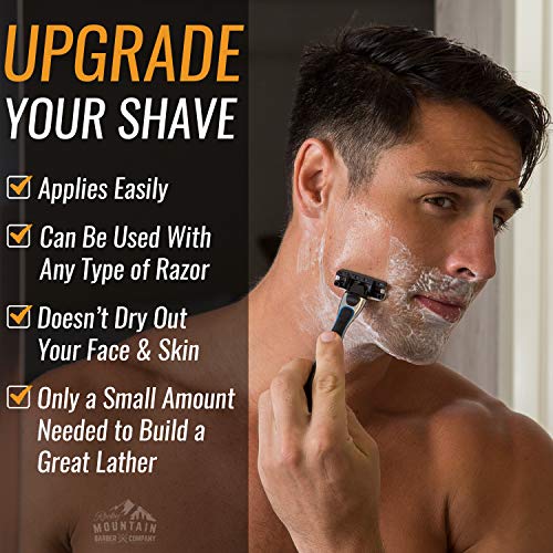 Shaving Soap - Traditional 100% Natural Cedar Spice Shave Soap - Long Lasting 3.7 oz for Rich & Thick Lather Shaving Cream - For All Skin Types - Made with Shea Butter & Cinnamon Leaf Oil