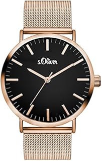 s.Oliver Damen Analog Quarz Armbanduhr mit Edelstahlarmband SO-3327-MQ