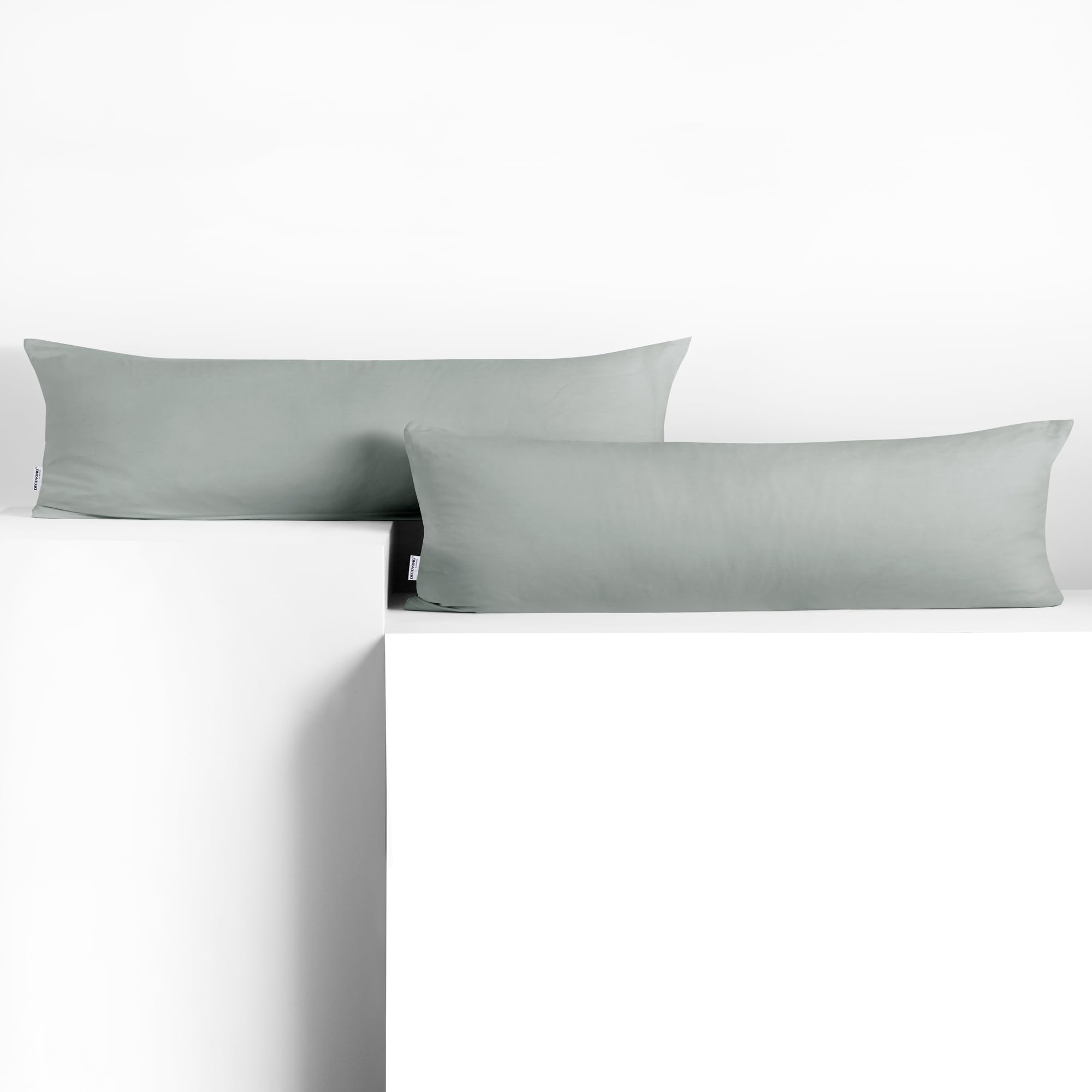 DecoKing Lot De 2 Taies D'Oreiller 40x120 Cm Jersey Coton Peigné Vert Bouteille - Fermeture Éclair