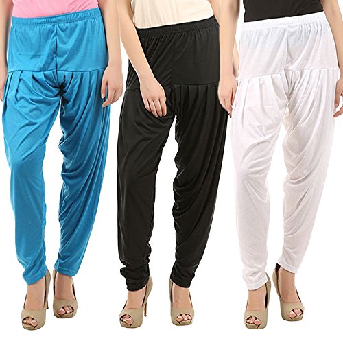 Image of Buy That Trendz Patiyala Pants for Women 3 Combo Patiyala Salwar Harem Viscose Bottoms Pants for Women