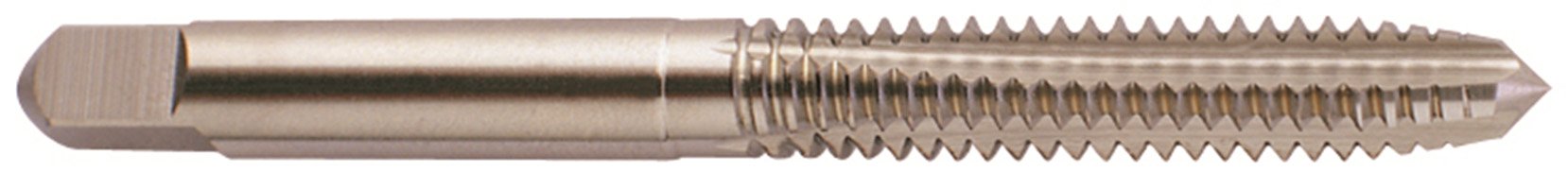 YG-1 A5 Series Vanadium Alloy HSS Hand Tap, Uncoated (Bright) Finish, Round Shank with Square End, Plug Chamfer, 6-40 Thread Size, H2 Tolerance