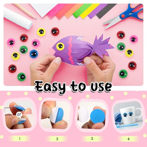 Image of TOAOB 300pcs 18mm Googly Wiggle Eyes Red Dark Green Blue Pink Yellow