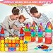 Lotmey 132PCS Magnetic Tiles with 2 Cars Deluxe Set, 3D Magnetic Building Blocks, Preschool Magnetic STEM Toys Sensory Educational Toys for Toddlers Kids 3 4 5 6 7 8-12, Gift for Boys Girls