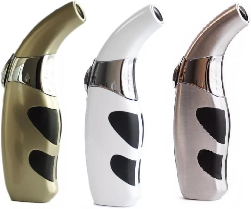 3X Ergo Refillable Single Torch 45 Degree Metal Lighters(Assorted Color) - Set of 3