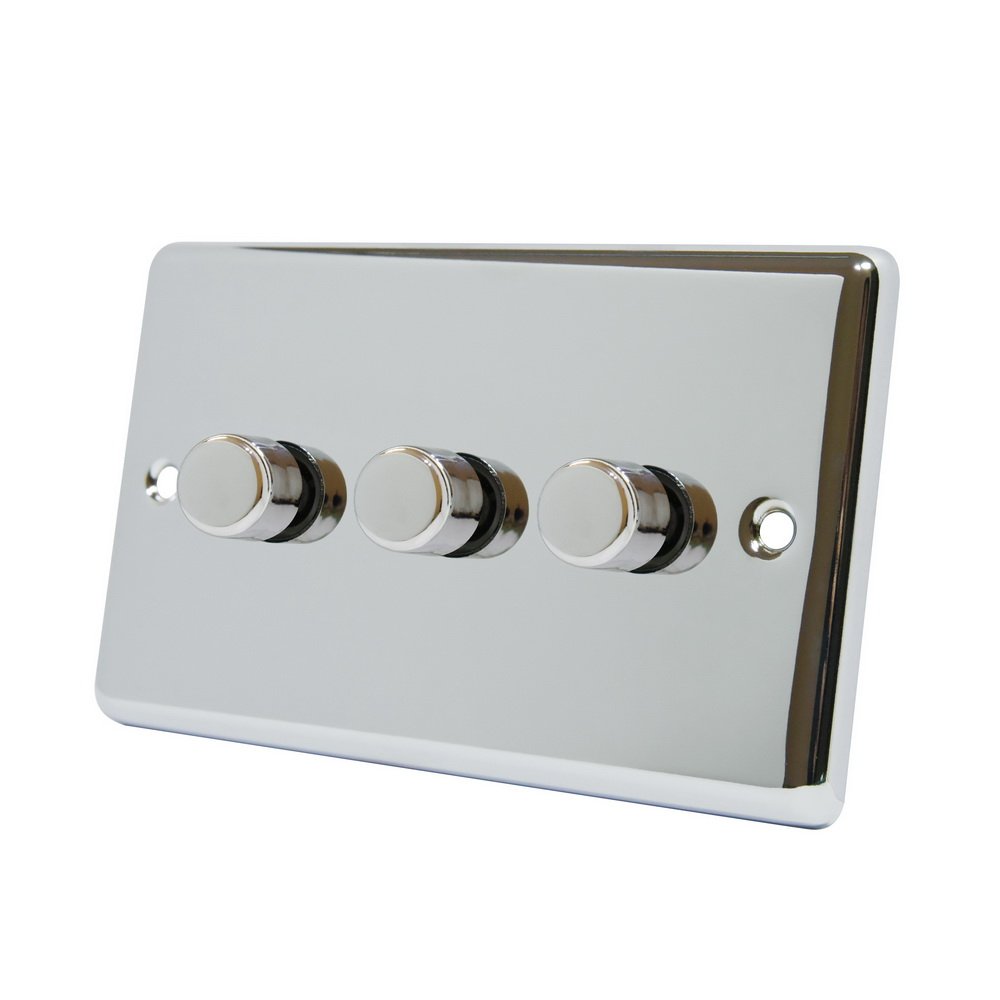 Aet Cpc3gdim4 Polished Chrome Classical 400W-10 Amp Triple 3 Gang 2 Way 400W Light Dimmer Switch 700461518570