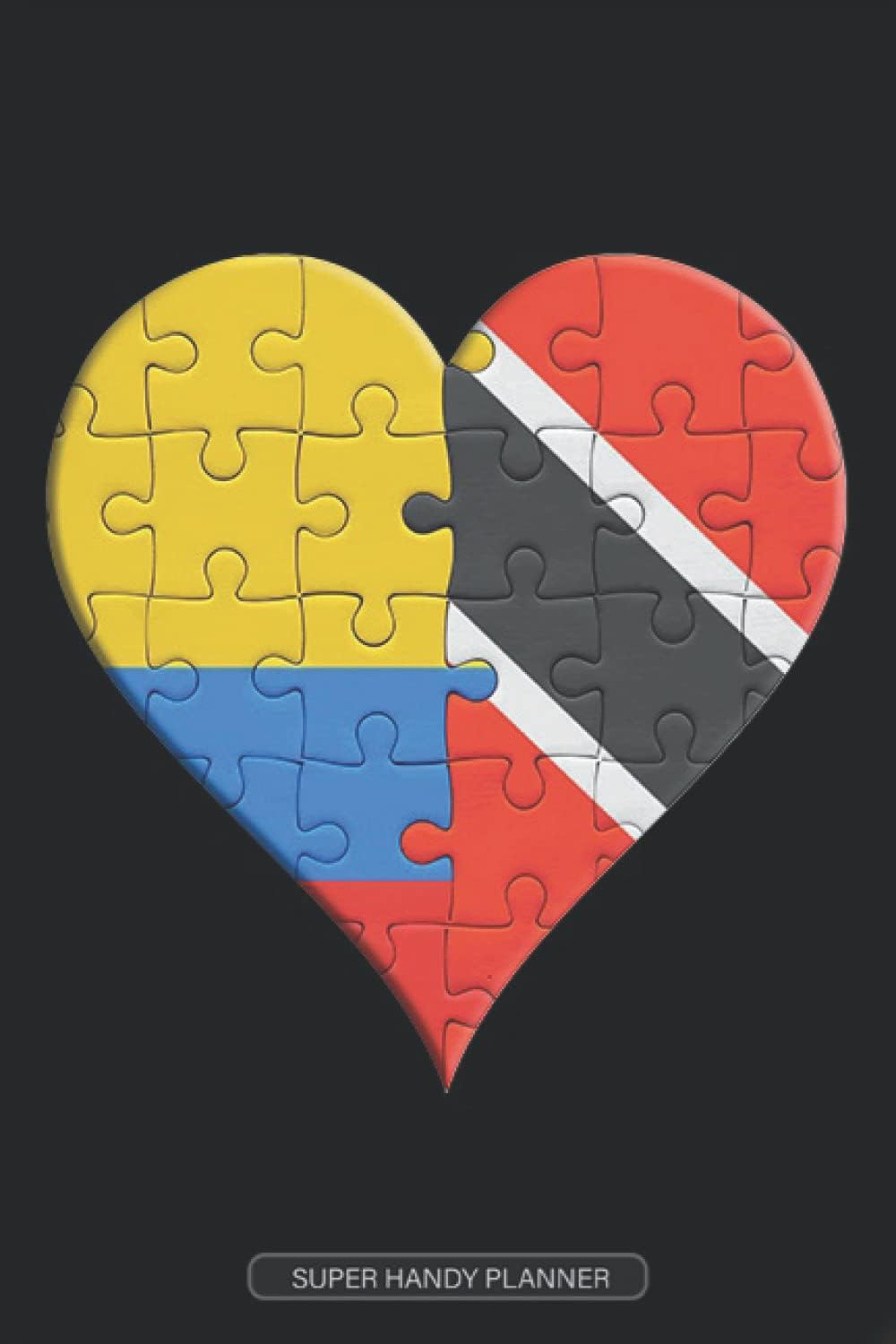 Planner: Colombian Trinidadian And Tobagoan Flag United Heart Jigsaw Puzzle Flags Of Colombia Trinidad And Tobago