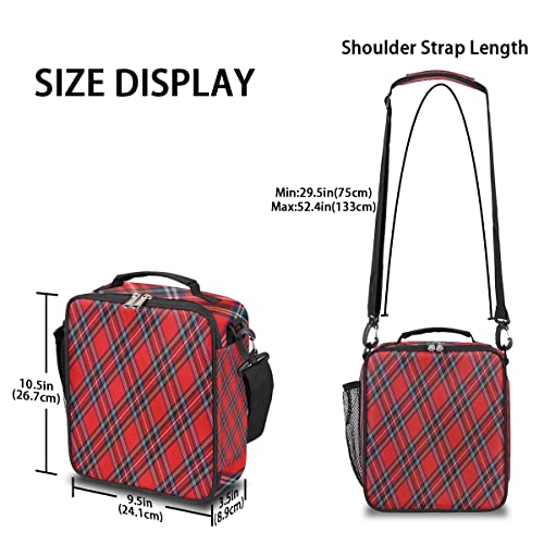 Kids Lunch Box For Boys Girls Lunch Bag Plaid Grid Buffalo Kids Lunch Bags Insulated Meal Tote With Adjustable Shoulder Strap For School Picnic #TOP2