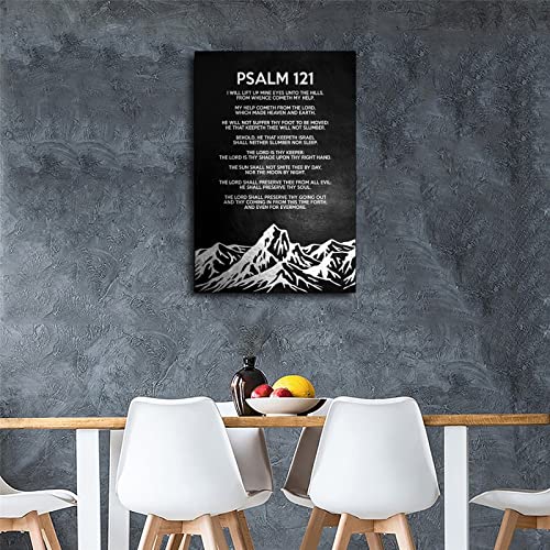 Hhgaoart Psalm 121 Poster Canvas Quotes Wall Art Print Black And White Pictures Inspirational Decor Artwork Modern Painting For Living Room (16X24 Inch, Unframed) #TOP6