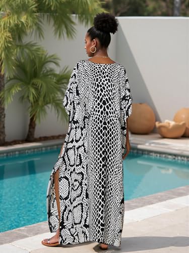 Image of Kaftan Dresses for Women Plus Size Bathing Suit Cover up Caftan Maxi Beach Dresses