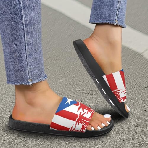 Stylish Flag Printed Slippers for Men Indoor - Quick Drying Beach & Pool Slide Sandals, Non-Slip Comfort Shower Shoes4