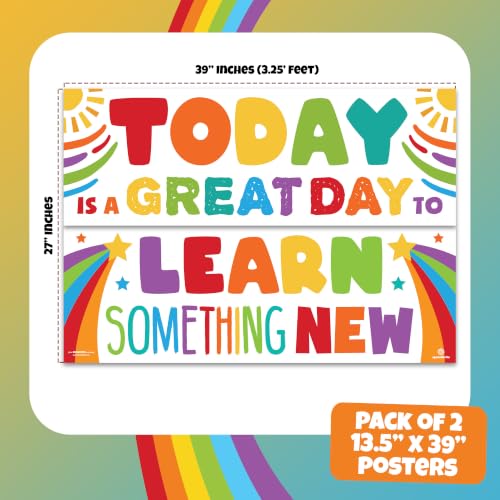 Image of Sproutbrite 2 Educational Learning Charts & Posters for Classroom 13.5 inchx39 inch