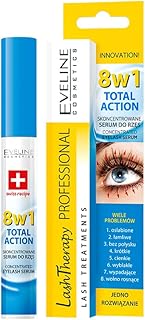 Lash Therapy Professional Total Action 8-in-1 Concentrated Eyelash Serum with Argan Oil, D-Panthenol & Hyaluronic Acid - Nourishing & Strengthening Formula for Thicker, Fuller Lashes