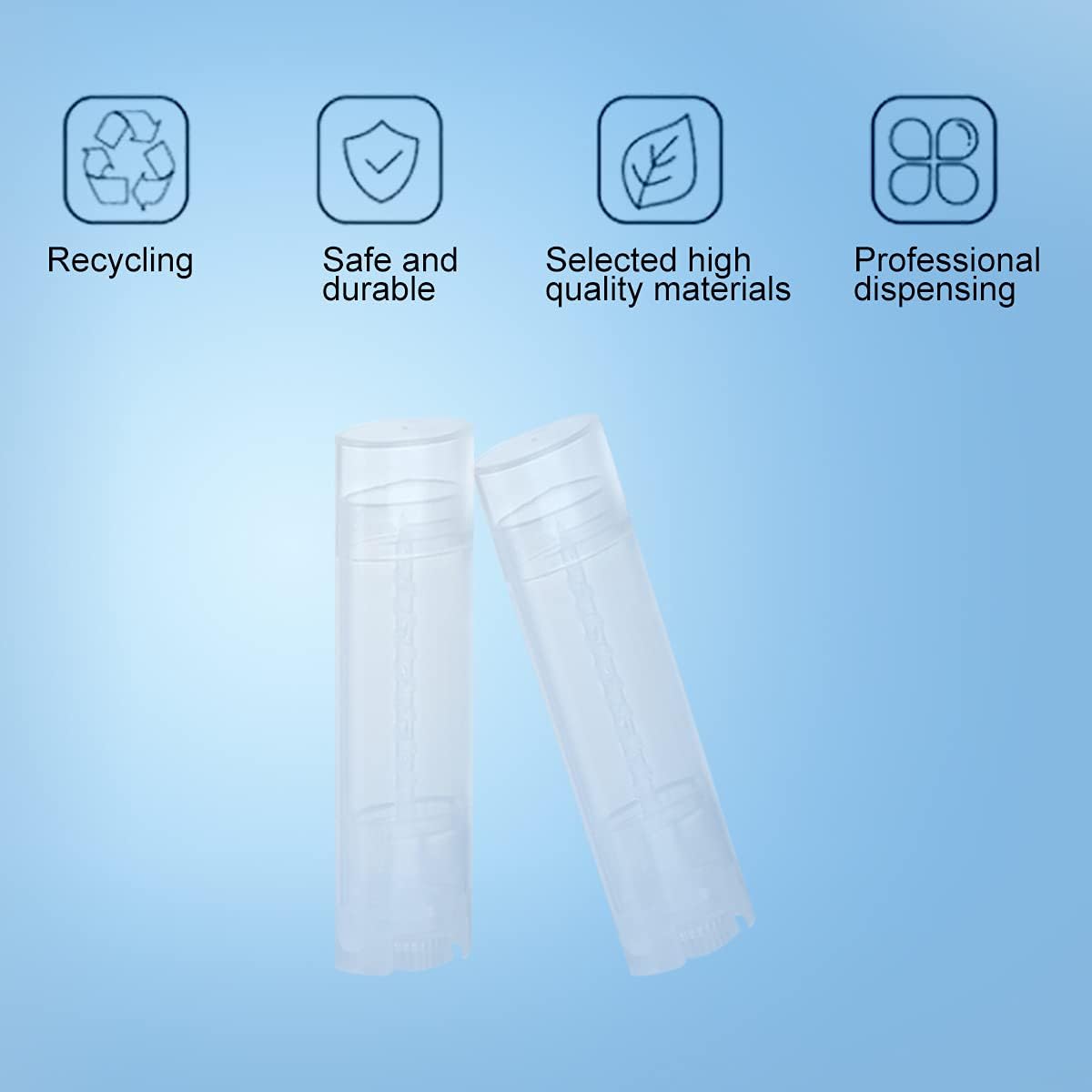 5ml Oval Lip Balm Tubes,100PCS Plastic Clear Empty Oval Oval Deodorant Containers Lip Gloss Container Holder With Caps