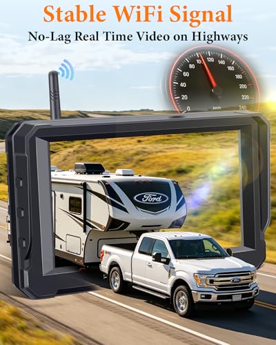 Image of 1080P HD Magnetic Wireless Backup Camera: Easy Install without Tools in Seconds - Clear Night Vision for Hitching & Parking - 25H Long Battery Life Solar Rear View Camera for Trucks, Pickups, Trailers