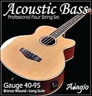 The Finest Strings For Your Acoustic Bass Guitar - Excellent Resonance and Tone Light Gauge: 040, 060, 075, 095. 4-String Set Bronze - RRP £14.99 Each Ball Ended String Individually Shrink Wrap Sealed Fast Settle In With Super Stable Tuning Extremely...