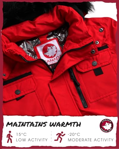 Image of CANADA WEATHER GEAR Mens Winter Parka Jacket - Heavyweight Water & Wind Resistant Insulated Ski Jacket Puffer Coat Outerwear