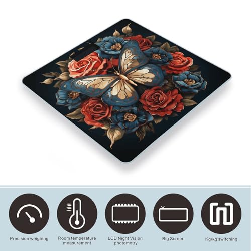 Balanza digital de baño con vidrio templado y pantalla LCD miniatura 3