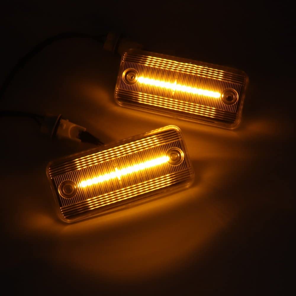 Intermitentes AutomóViles 2 Uds Luz LED Lateral para Coche Indicador Dinámico Lámpara De Posición Lateral para Camiones Magnum Componentes de Las Luces de Giro (Color : Black Dynamic)